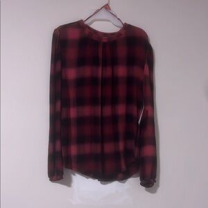 Plaid Red and Black Women's Top